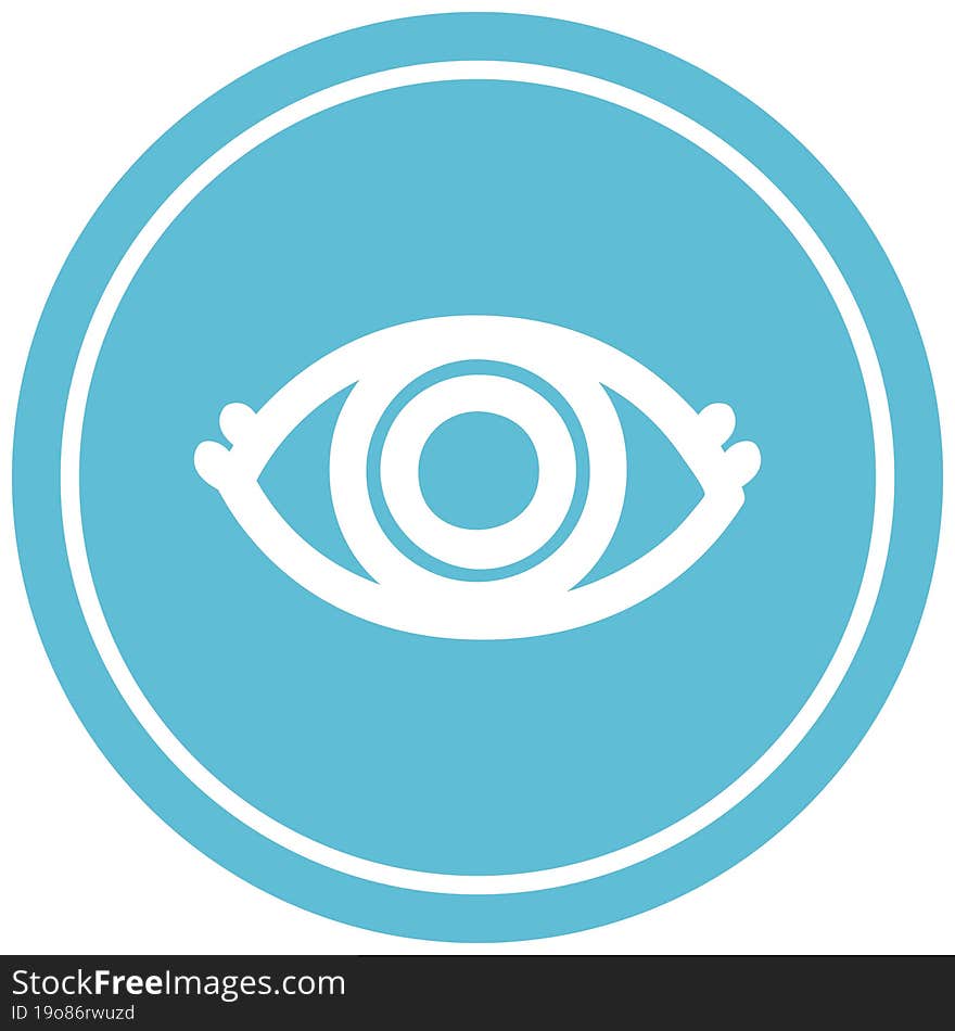 staring eye circular icon