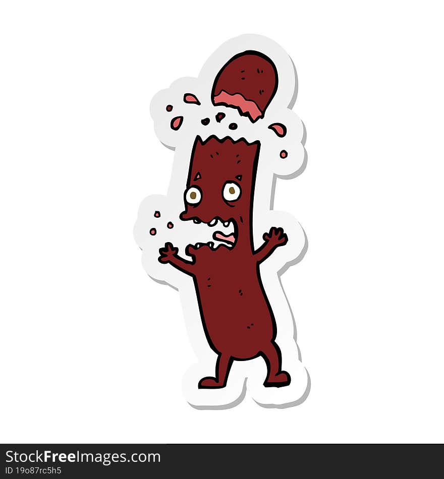 Sticker Of A Cartoon Sausage