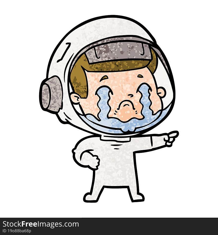 cartoon crying astronaut. cartoon crying astronaut