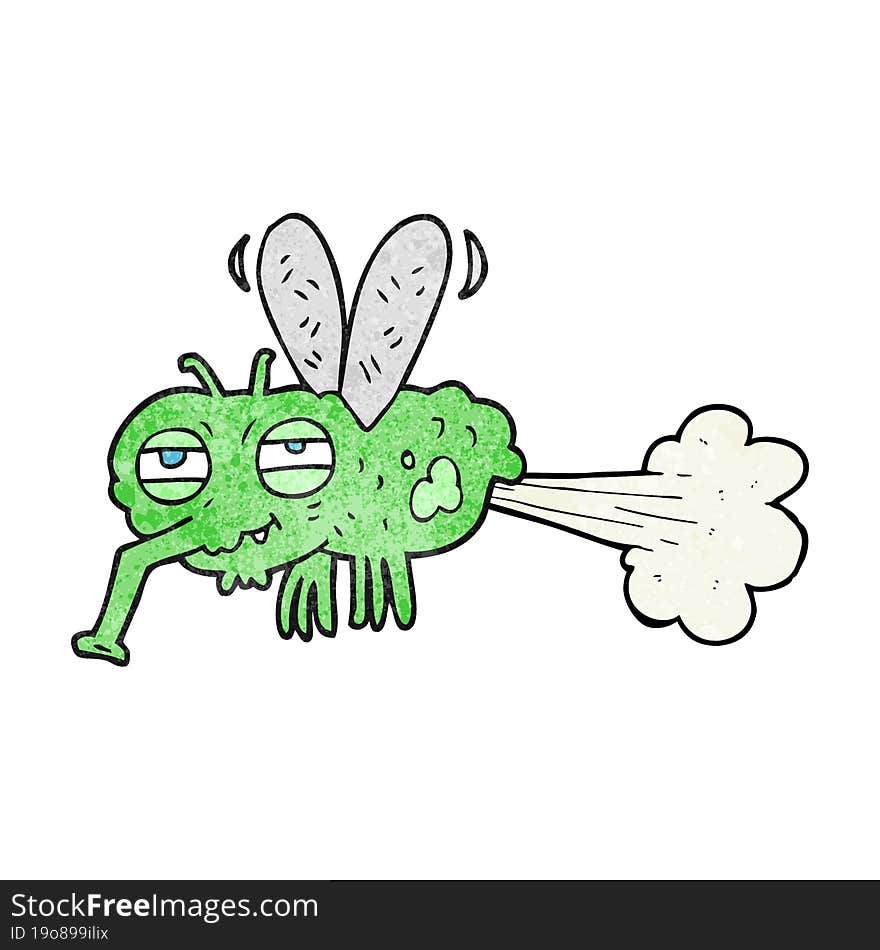 Textured Cartoon Gross Farting Fly