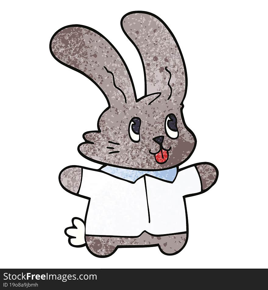 cartoon doodle happy rabbit