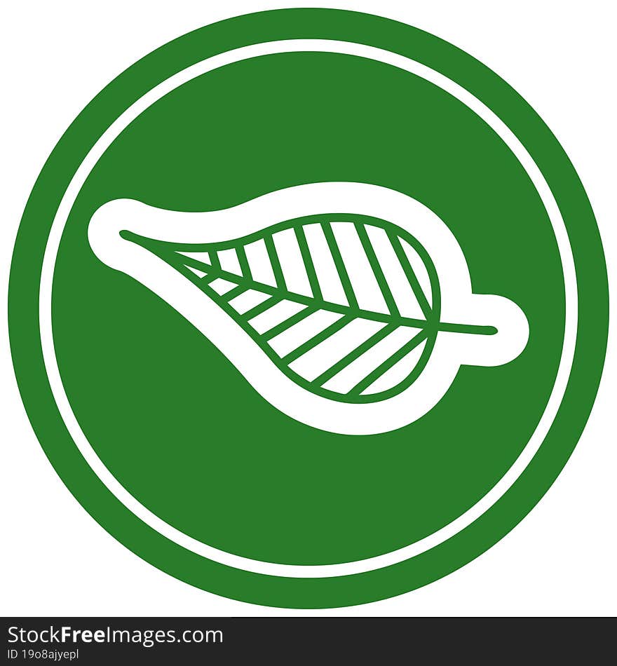 natural leaf circular icon symbol