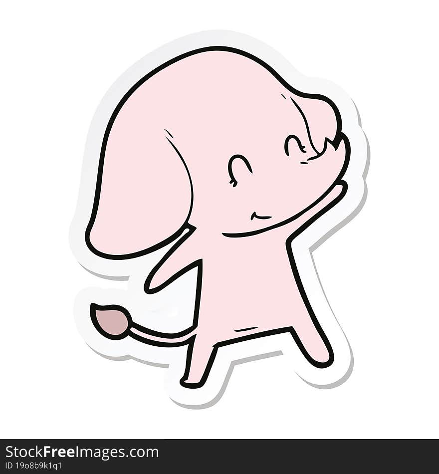 sticker of a cute cartoon elephant