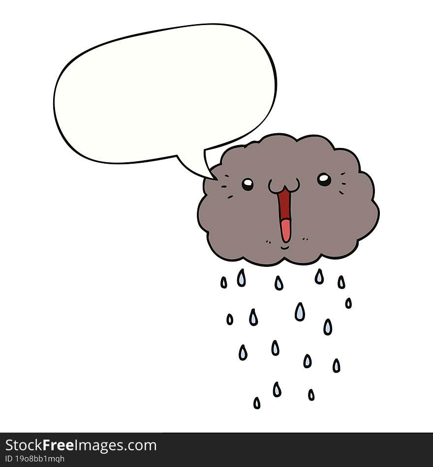 cartoon cloud and speech bubble