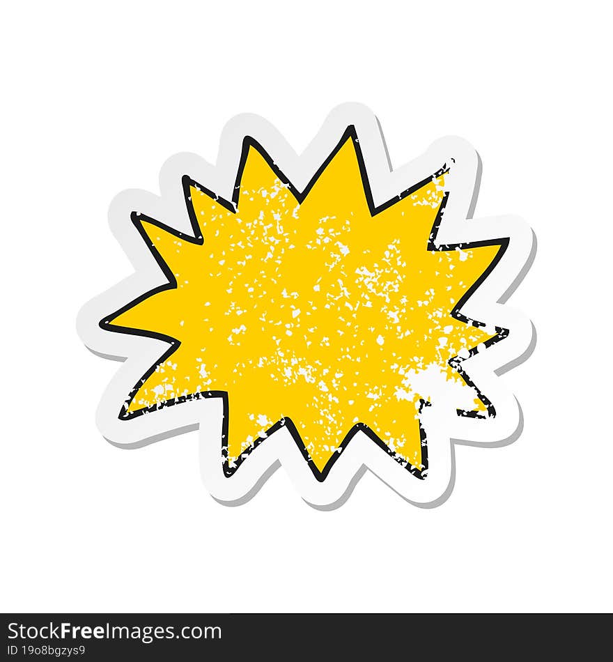 retro distressed sticker of a cartoon simple explosion symbol