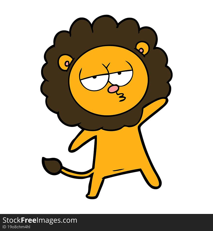 cartoon tired lion. cartoon tired lion