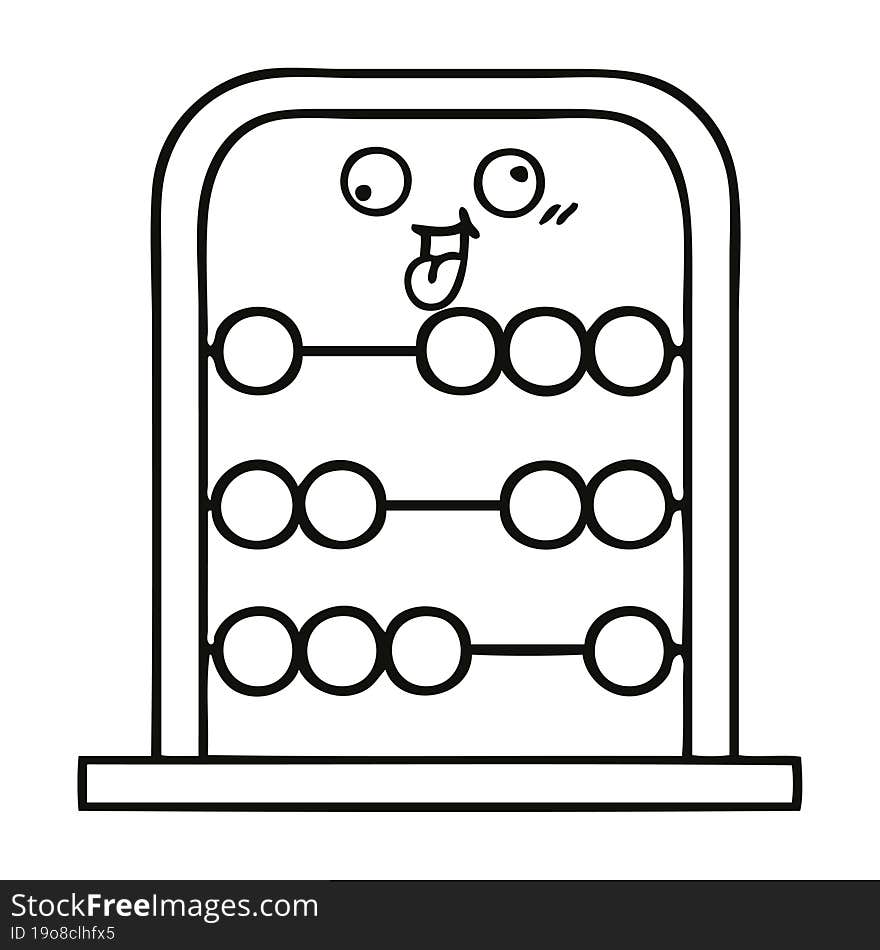 line drawing cartoon of a abacus. line drawing cartoon of a abacus