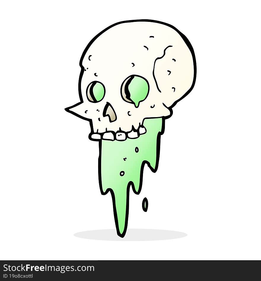 gross halloween skull cartoon