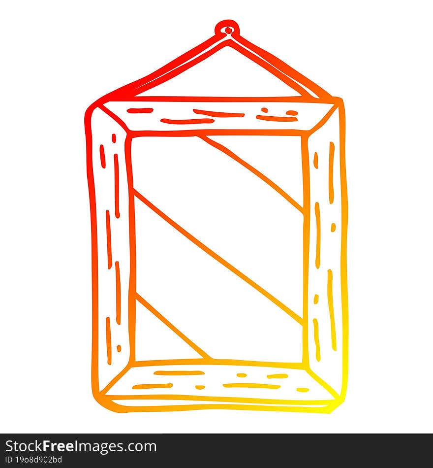 warm gradient line drawing cartoon mirror