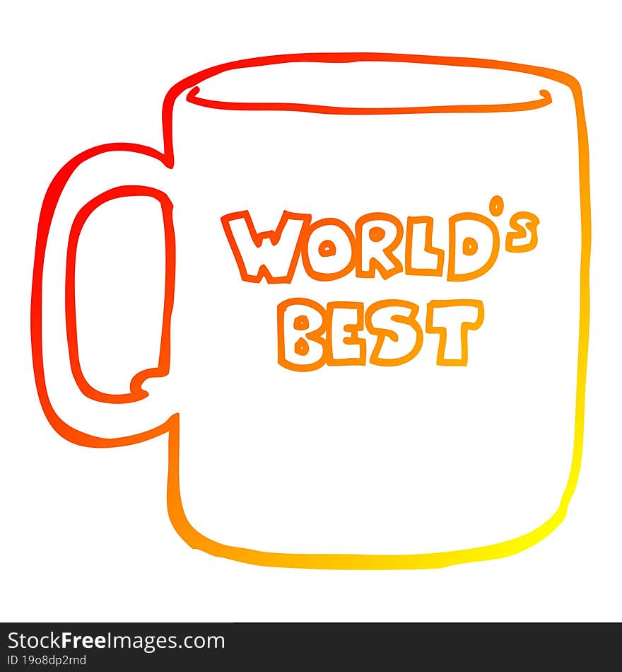 warm gradient line drawing worlds best mug