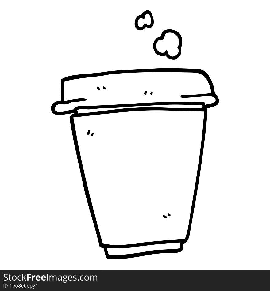 Line Drawing Cartoon Coffee Cup