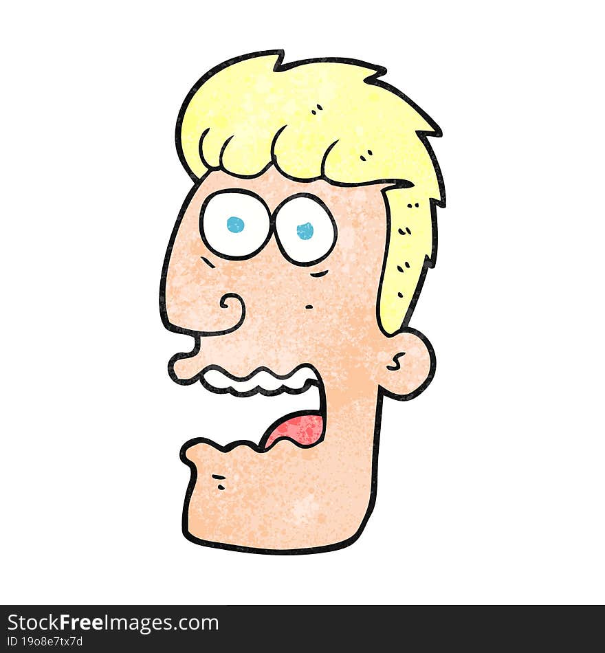 freehand textured cartoon shocked man