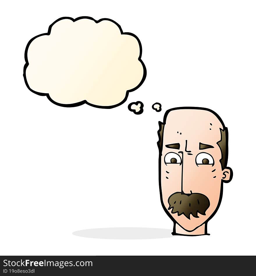 cartoon annnoyed old man with thought bubble