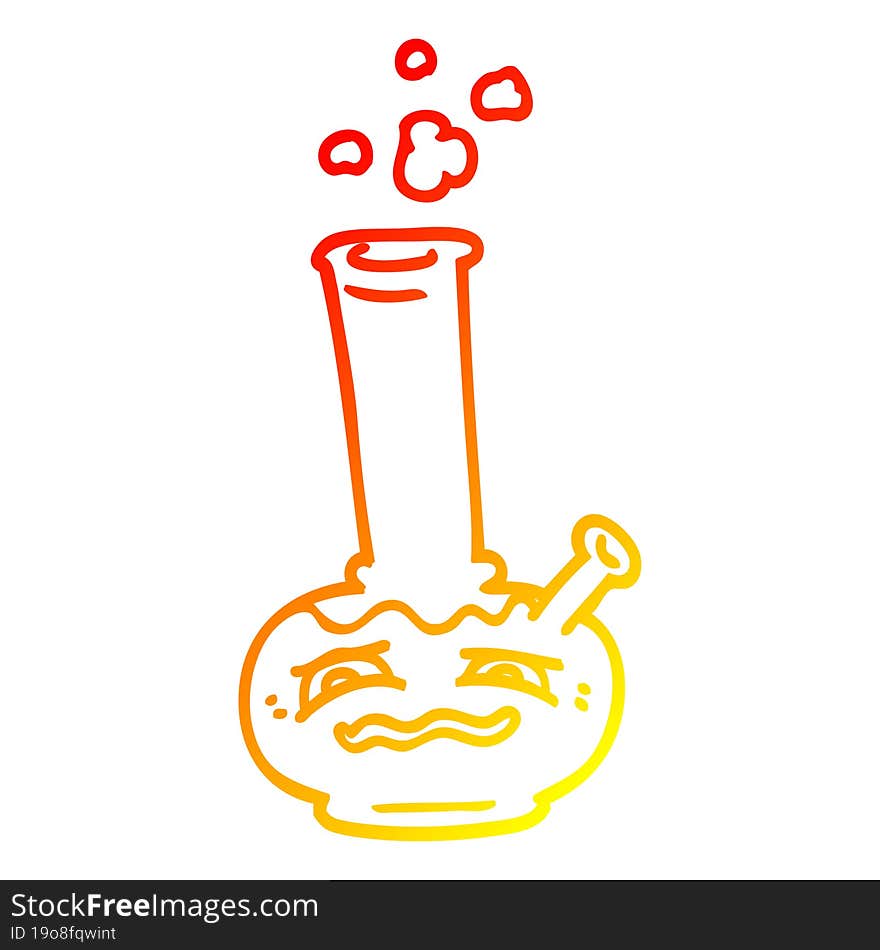 warm gradient line drawing cartoon bong