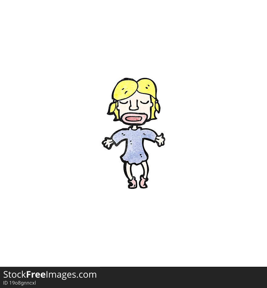 cartoon happy blond girl