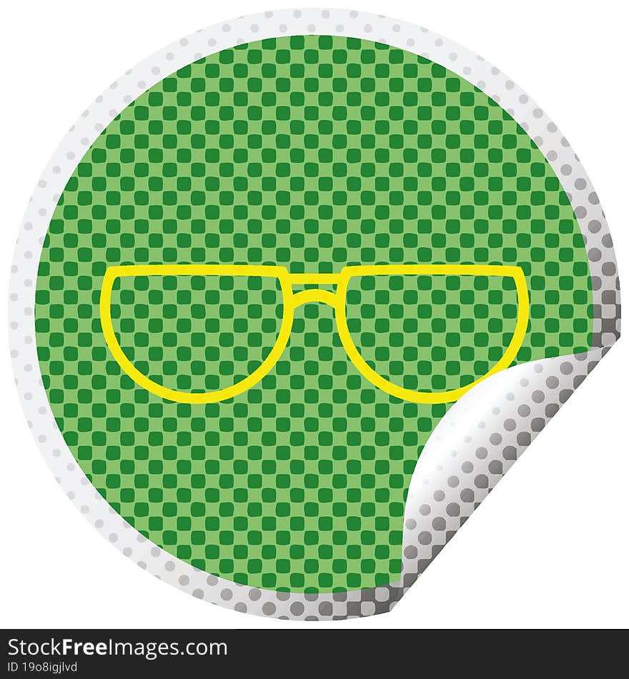 spectacles circular peeling sticker