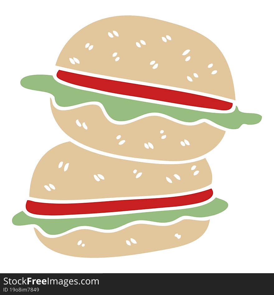 quirky hand drawn cartoon veggie burger