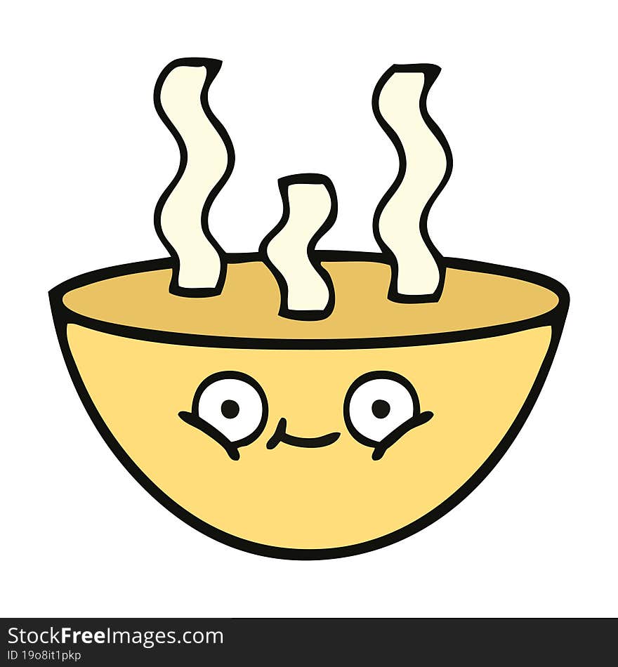 Cute Cartoon Bowl Of Hot Soup