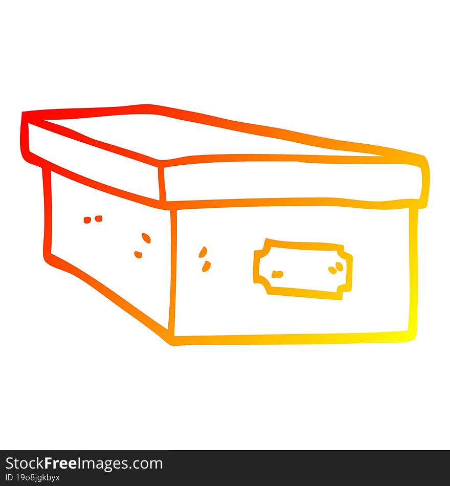 Warm Gradient Line Drawing Cartoon Office Filing Box