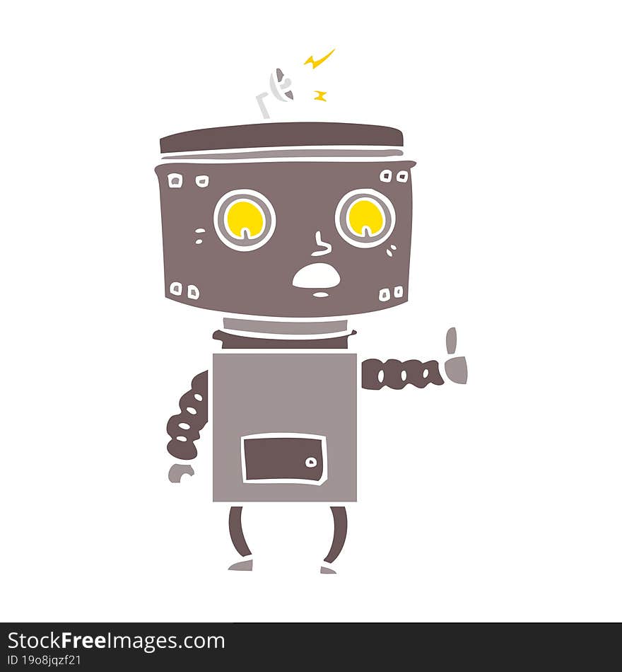 flat color style cartoon robot