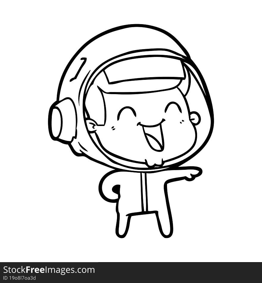 happy cartoon astronaut. happy cartoon astronaut