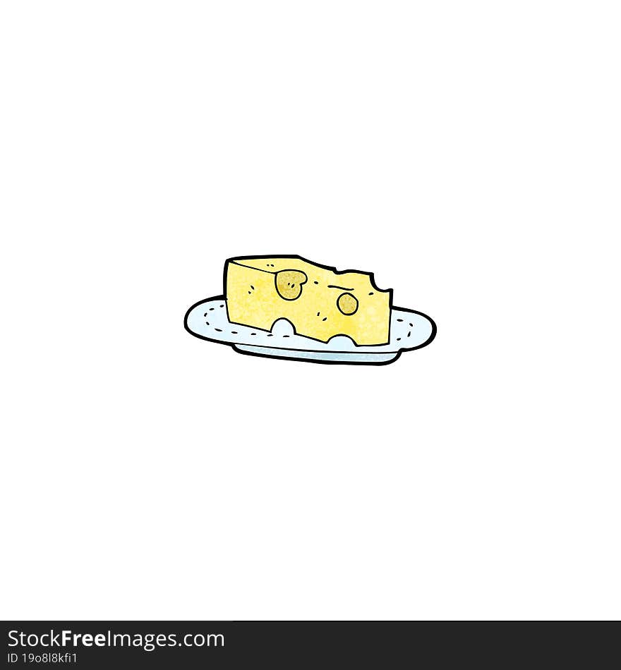 Cheese On Plate Cartoon