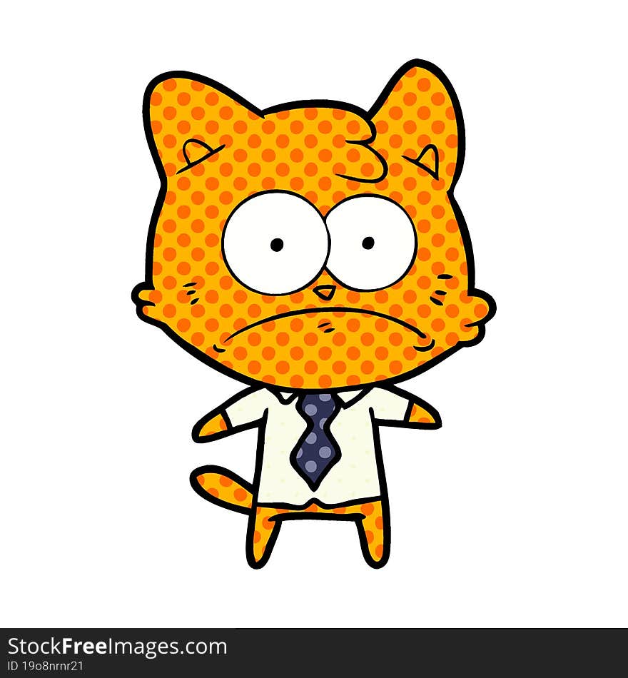 cartoon nervous business cat. cartoon nervous business cat