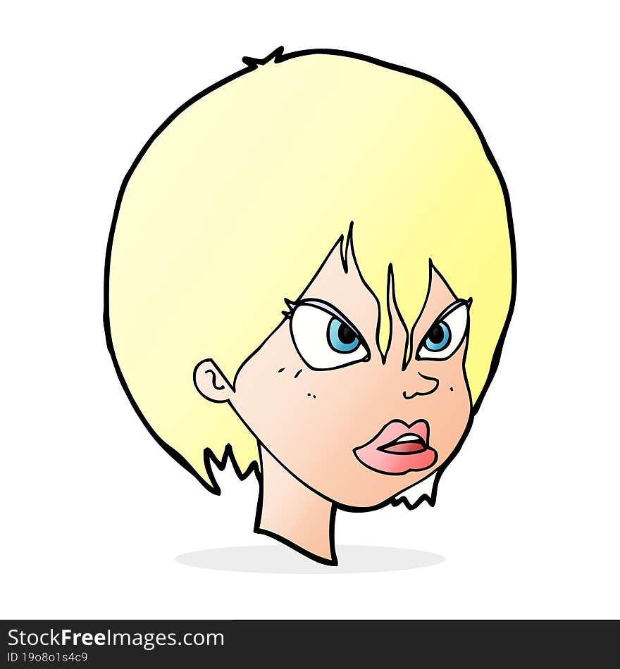 cartoon annoyed woman