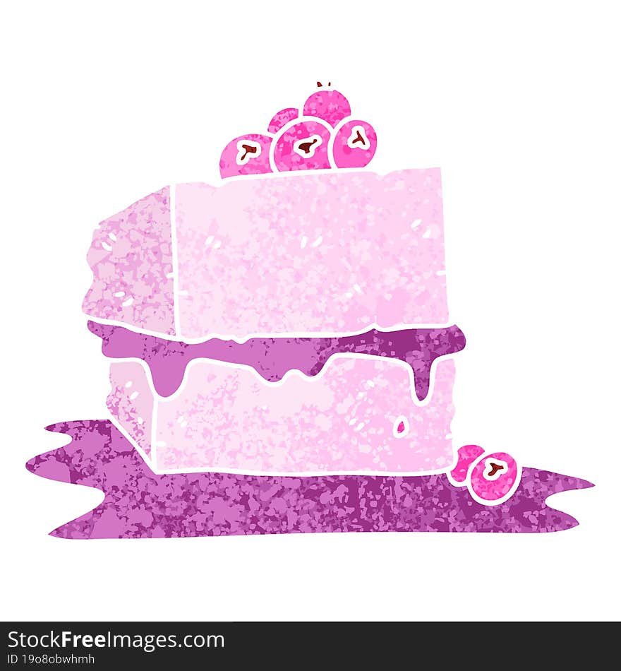 quirky retro illustration style cartoon cake