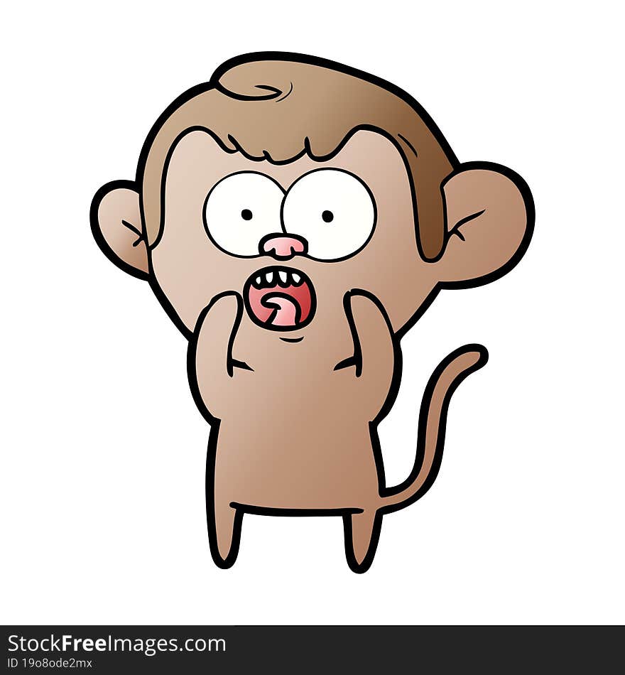 cartoon shocked monkey. cartoon shocked monkey