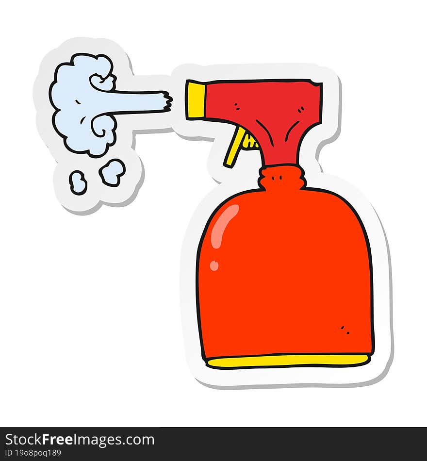 sticker of a cartoon spray bottle