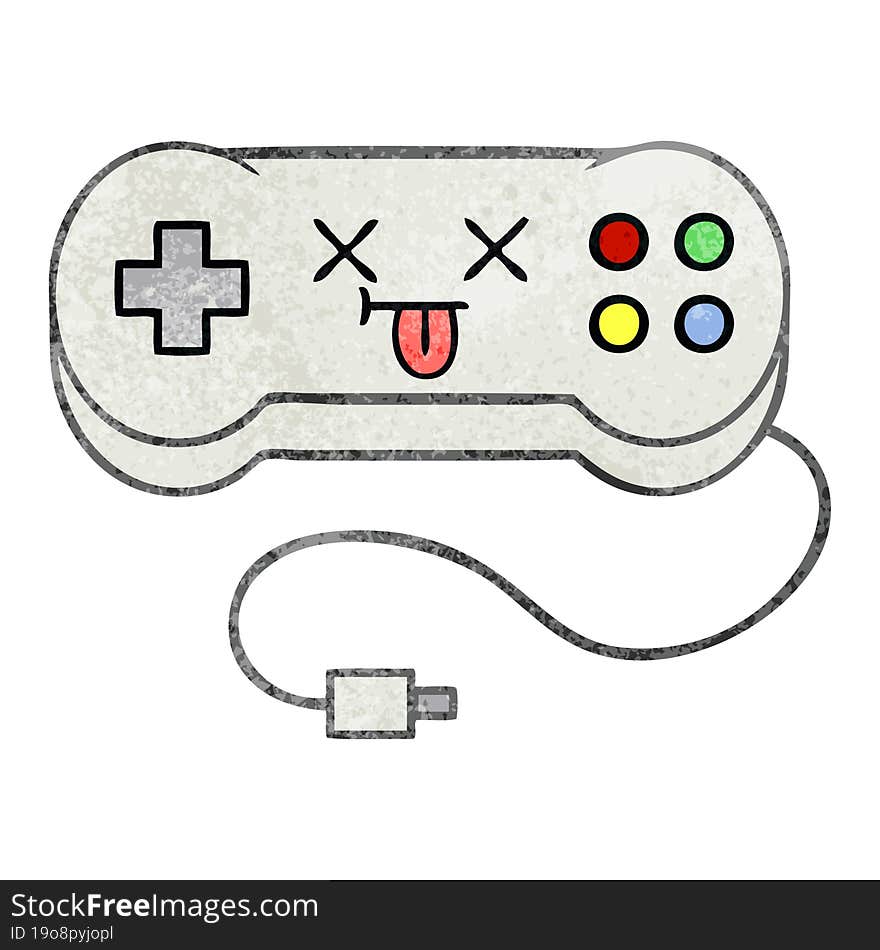 retro grunge texture cartoon game controller