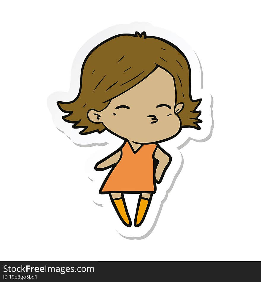 sticker of a cartoon woman