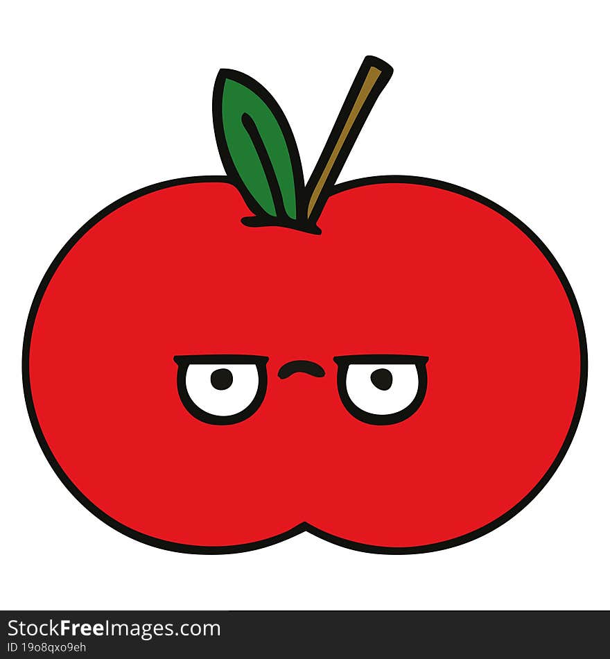 cute cartoon of a red apple. cute cartoon of a red apple