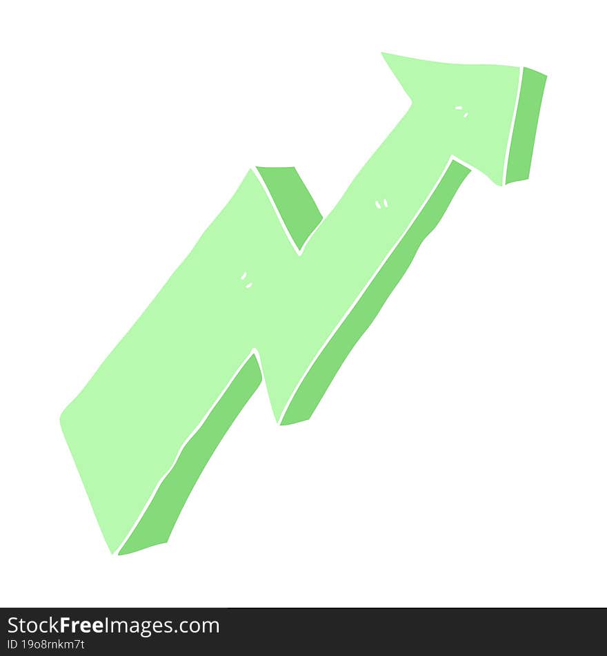 flat color illustration of a cartoon arrow up trend