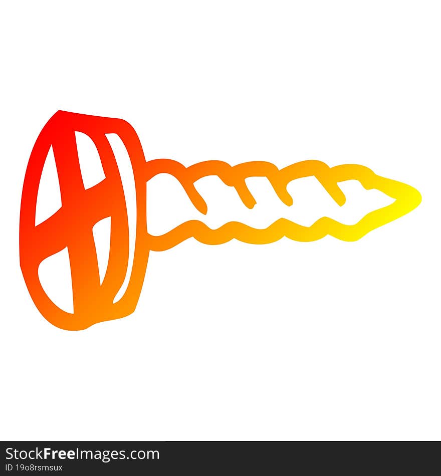 warm gradient line drawing cartoon screw