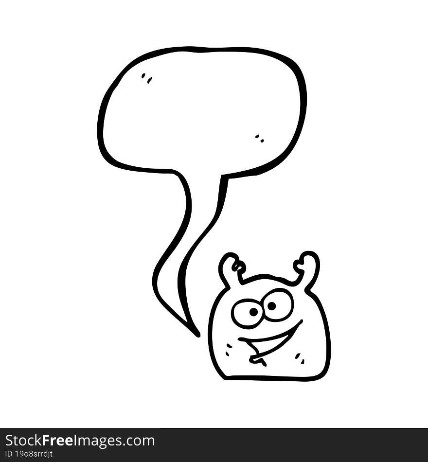 speech bubble cartoon little alien