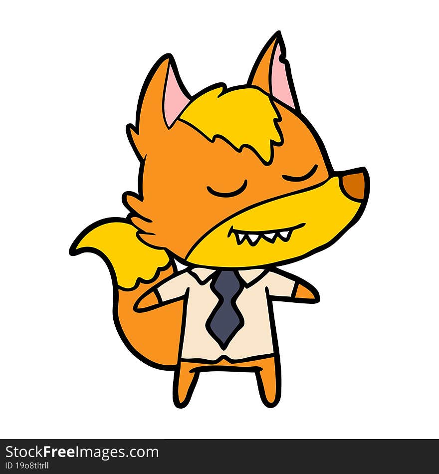 office worker fox cartoon character. office worker fox cartoon character