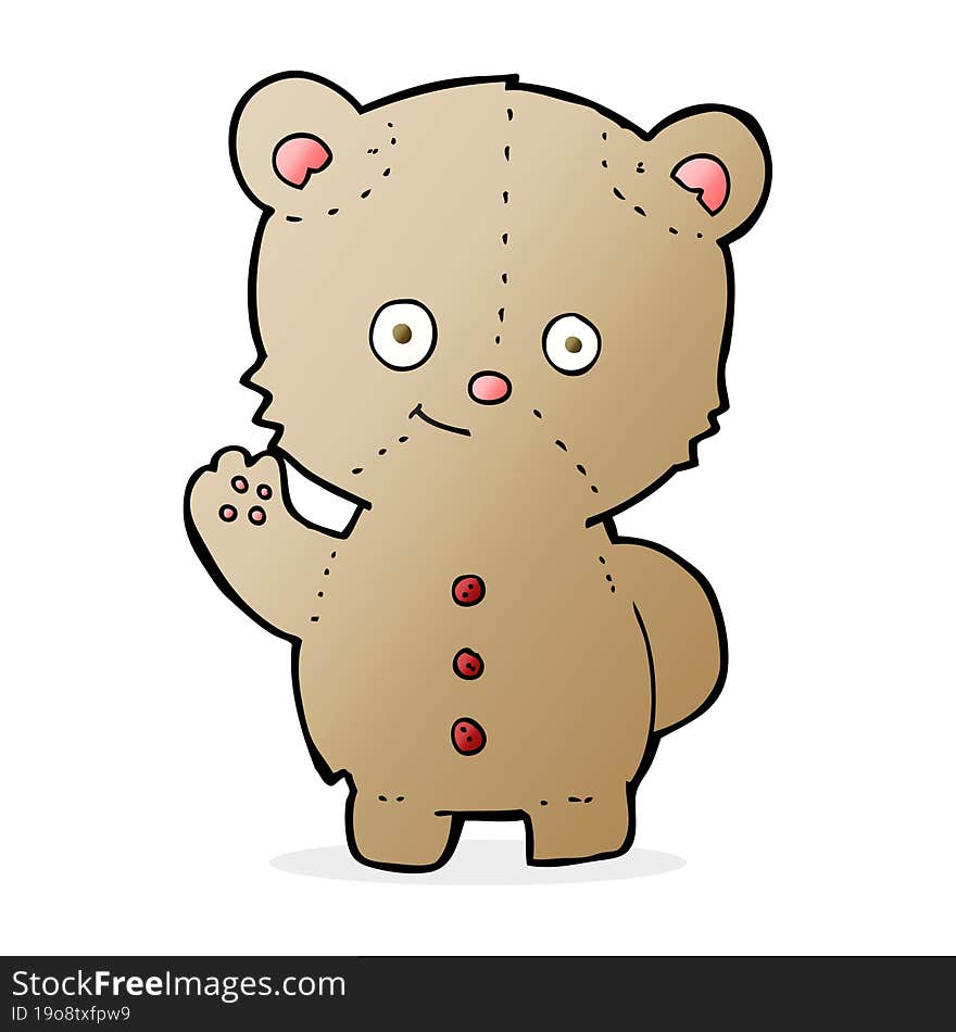 Cartoon Teddy Bear Waving