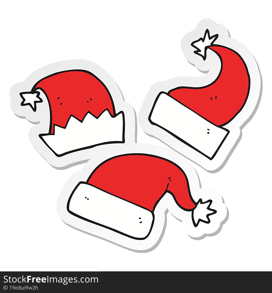 sticker of a cartoon christmas hats