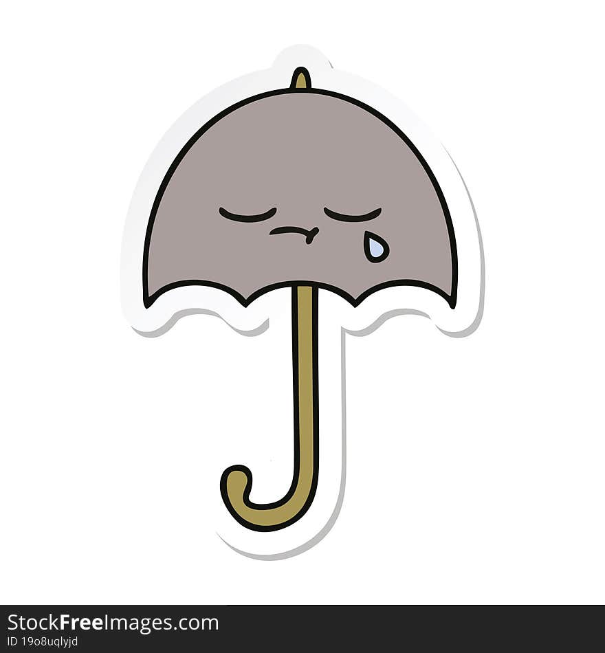 Sticker Of A Cute Cartoon Umbrella