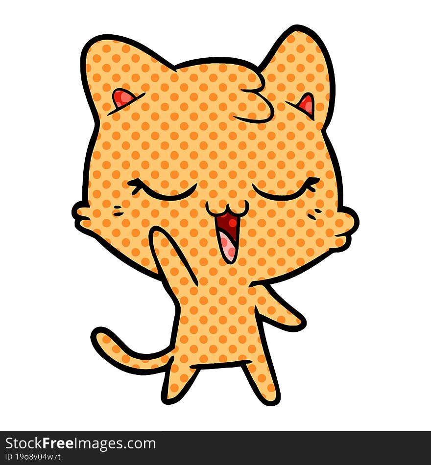 happy cartoon cat. happy cartoon cat