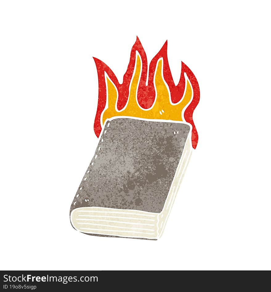 cartoon burning book