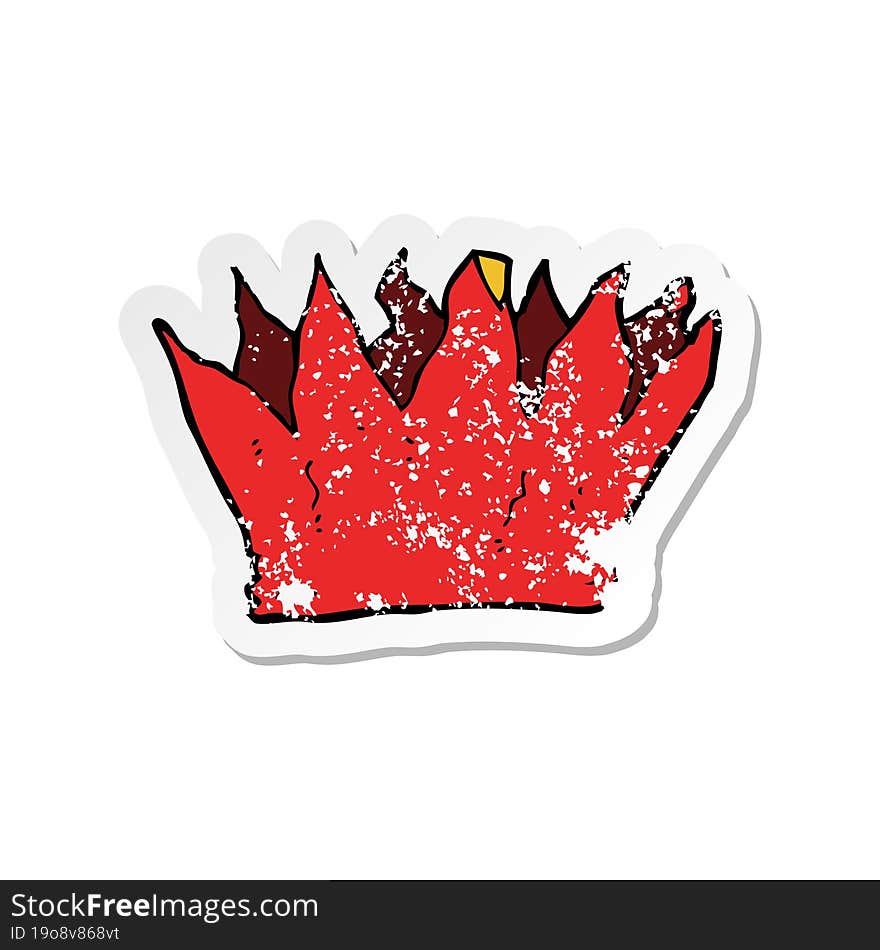 Retro Distressed Sticker Of A Cartoon Paper Crown