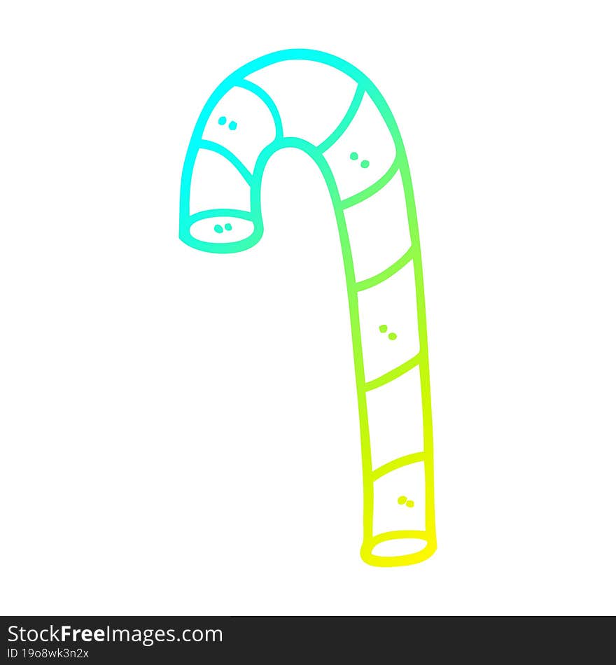 cold gradient line drawing cartoon xmas candy cane