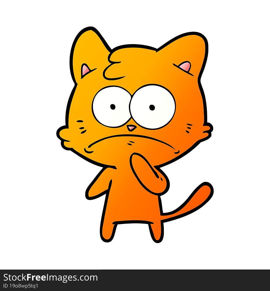 cartoon nervous cat. cartoon nervous cat