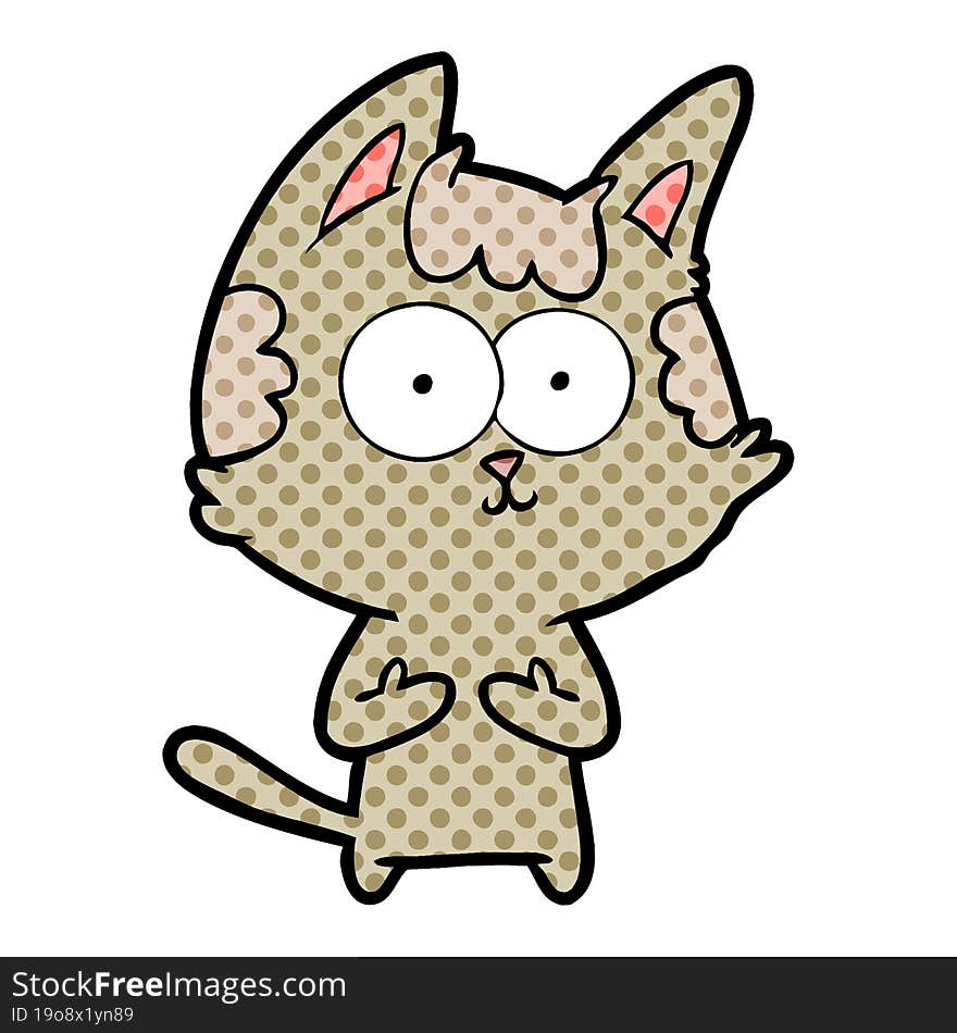 happy cartoon cat. happy cartoon cat