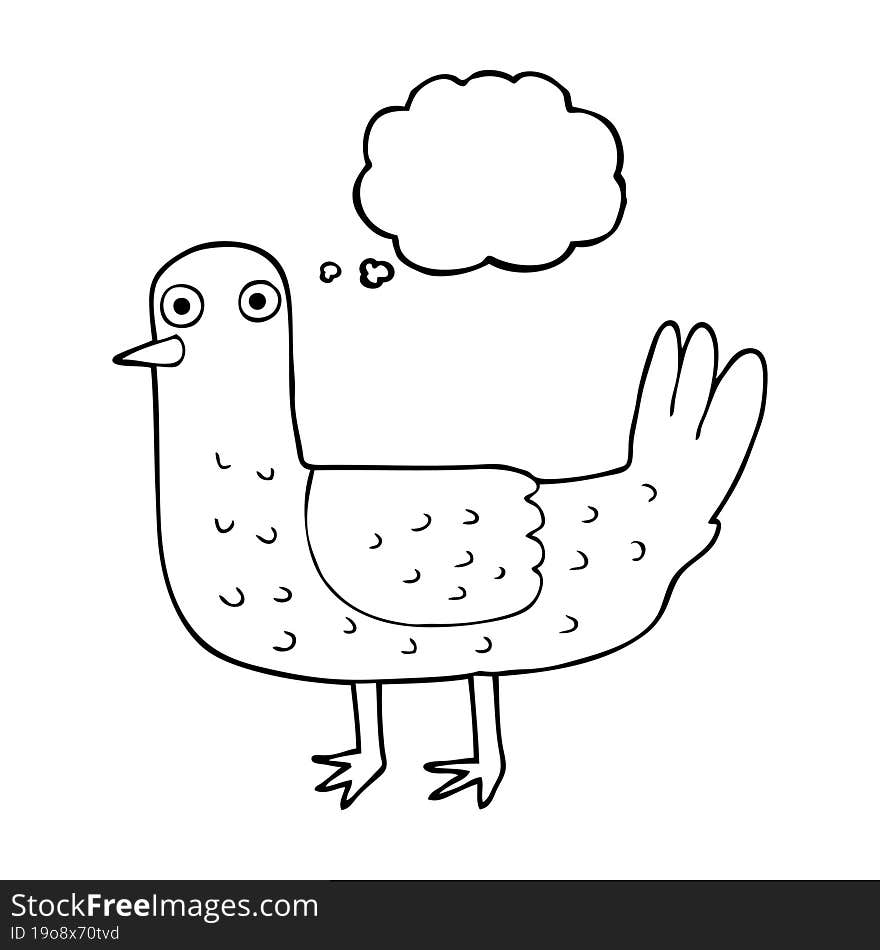 thought bubble cartoon bird