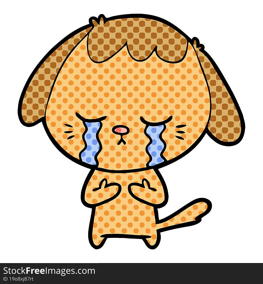 cartoon crying dog. cartoon crying dog