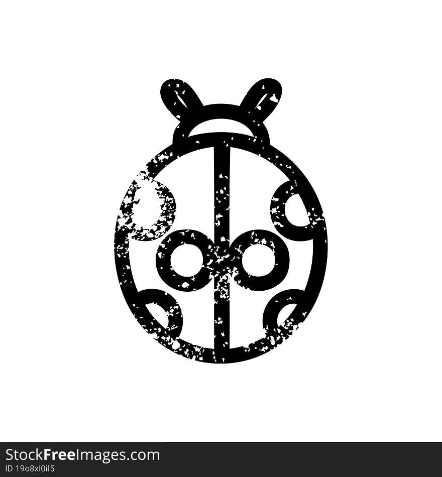 Cute Ladybug Distressed Icon